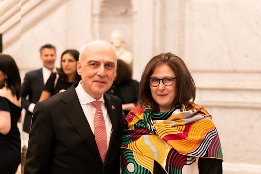 Ambassador Plenipotentiary of Georgia, Mr. David Zalkaliani and Ketevan Paitchadze Founder and Curator of Art Cross Foundation